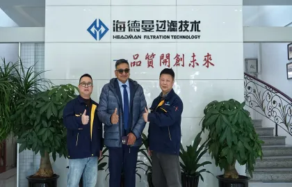 Clientes indianos visitam o chefe de Zhejiang para inspeção, unindo forças para explorar novos horizontes em tecnologia de filtragem